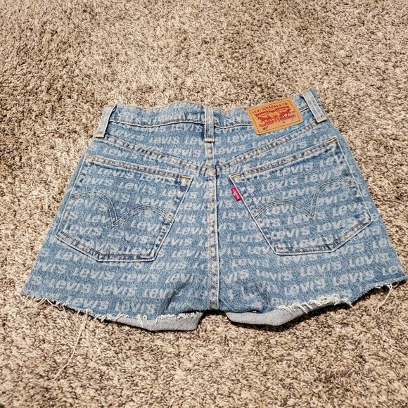 Levi's 501 Cutoff Logo Jean Shorts 24 - Picture 2 of 4